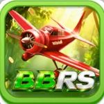 BBRS Game logo featuring a red airplane flying through a green forest background with bold BBRS lettering