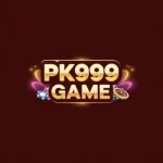 PK999 Game golden logo on red background with casino chips and roulette icon